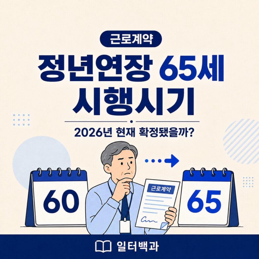 2026년 정년연장 65세 시행시기와 확정 여부 안내