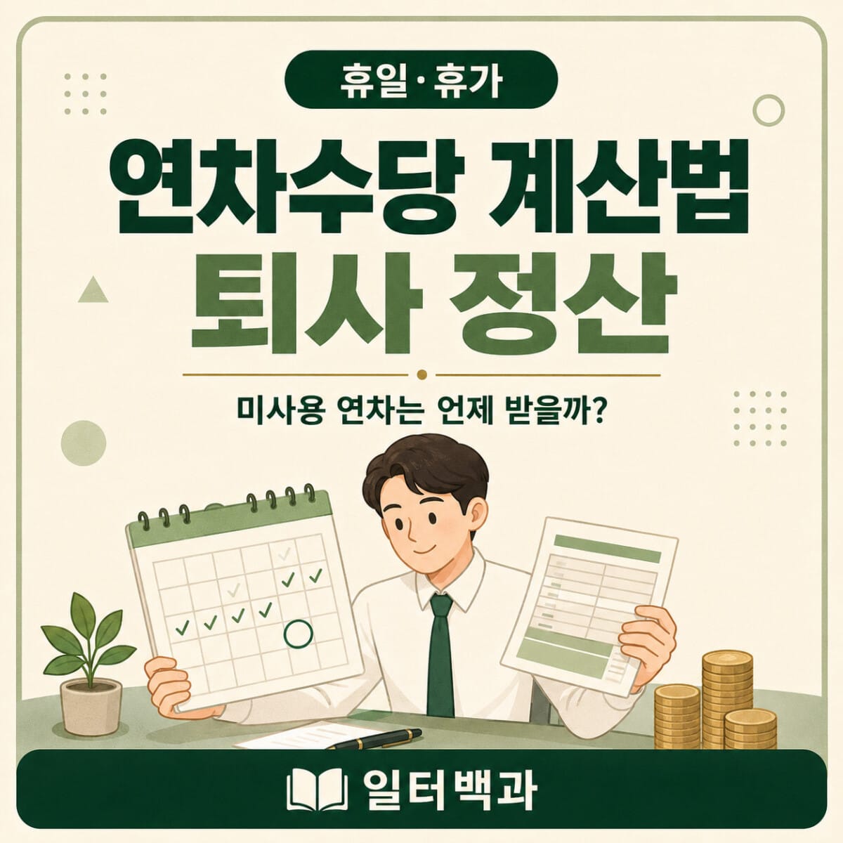 연차수당 계산법과 퇴사 시 미사용 연차 정산 안내