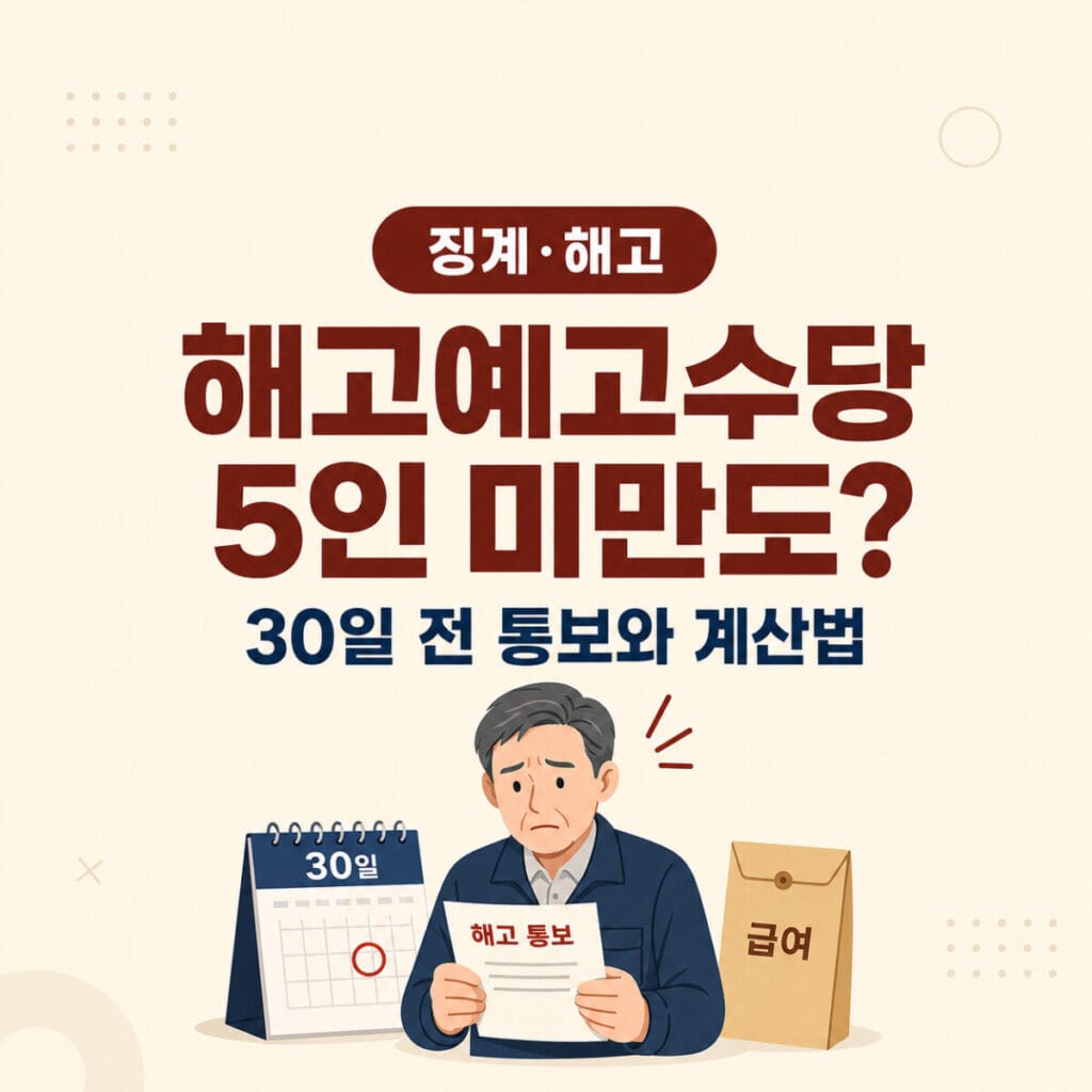 해고예고수당 지급조건과 5인 미만 당일해고 계산 안내