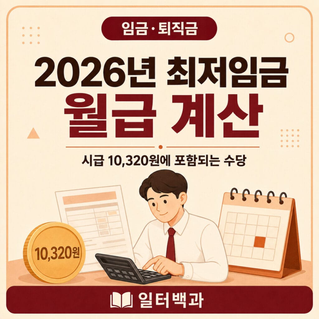 2026년 최저임금 시급 10320원과 월급 계산 안내