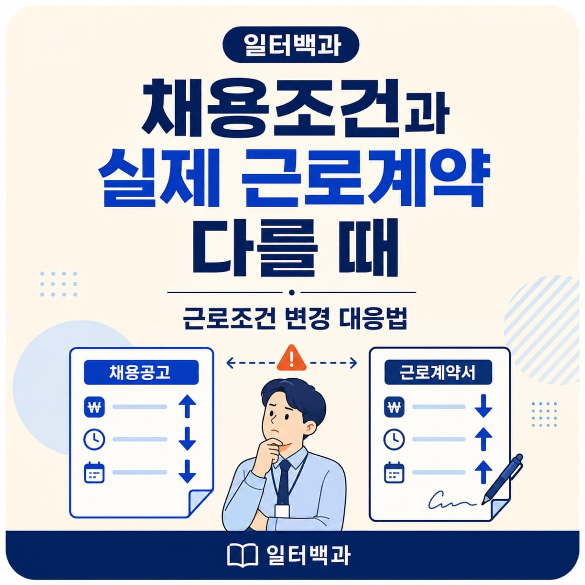 채용조건과 실제 근로계약이 다를 때 노동관계법과 대응방법