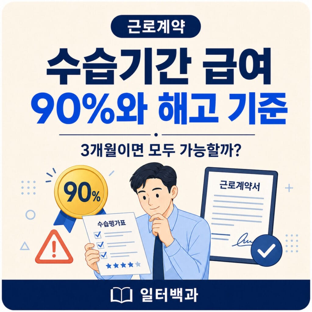 수습기간 급여 90퍼센트와 수습기간 해고 기준 안내