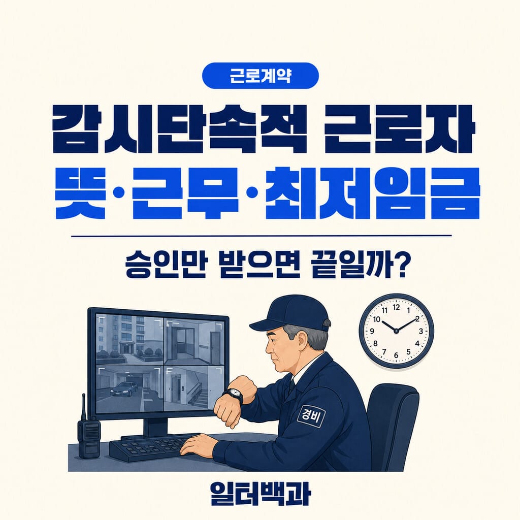 감시단속적 근로자 뜻 근무방법 최저임금과 승인 기준 안내