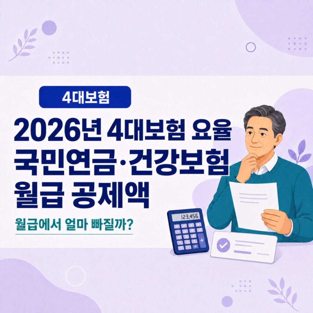 2026년 4대보험 요율|국민연금·건강보험 월급 공제액
