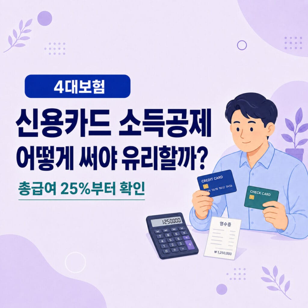 연말정산 신용카드 소득공제의 총급여 25% 기준과 체크카드 현금영수증 공제율을 설명하는 일터백과 썸네일