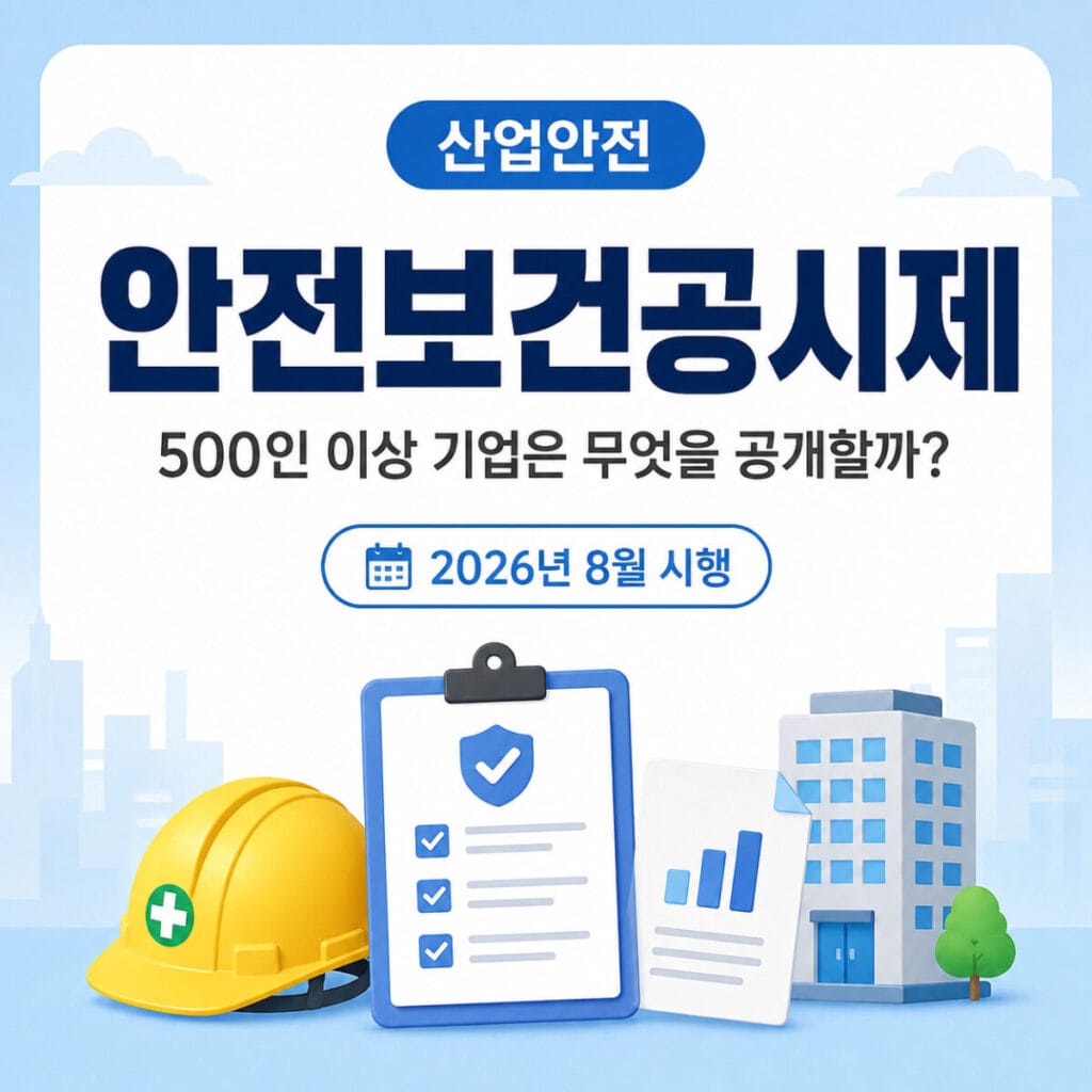 2026년 안전보건공시제 500인 이상 기업 대상과 공시내용 안내