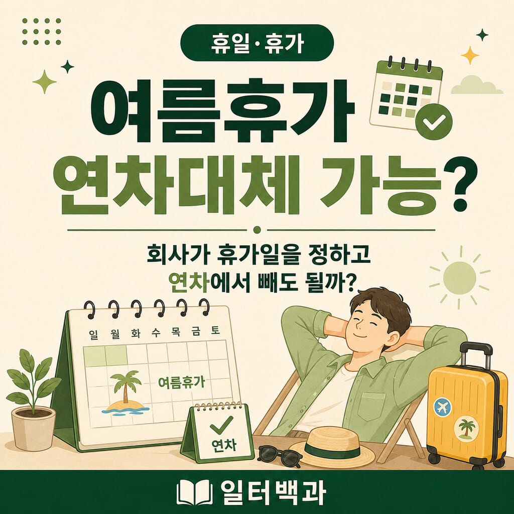 여름휴가 연차대체 가능 여부와 연차 차감 기준