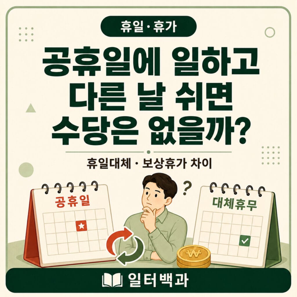 공휴일 근무 후 다른 날 쉬는 휴일대체와 근로자대표 서면합의 기준