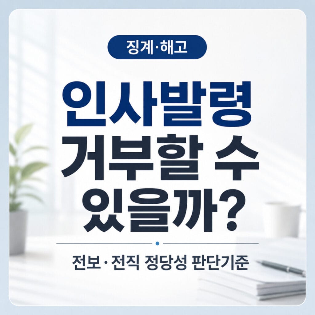 인사발령 거부 전보 전직 정당성 판단기준