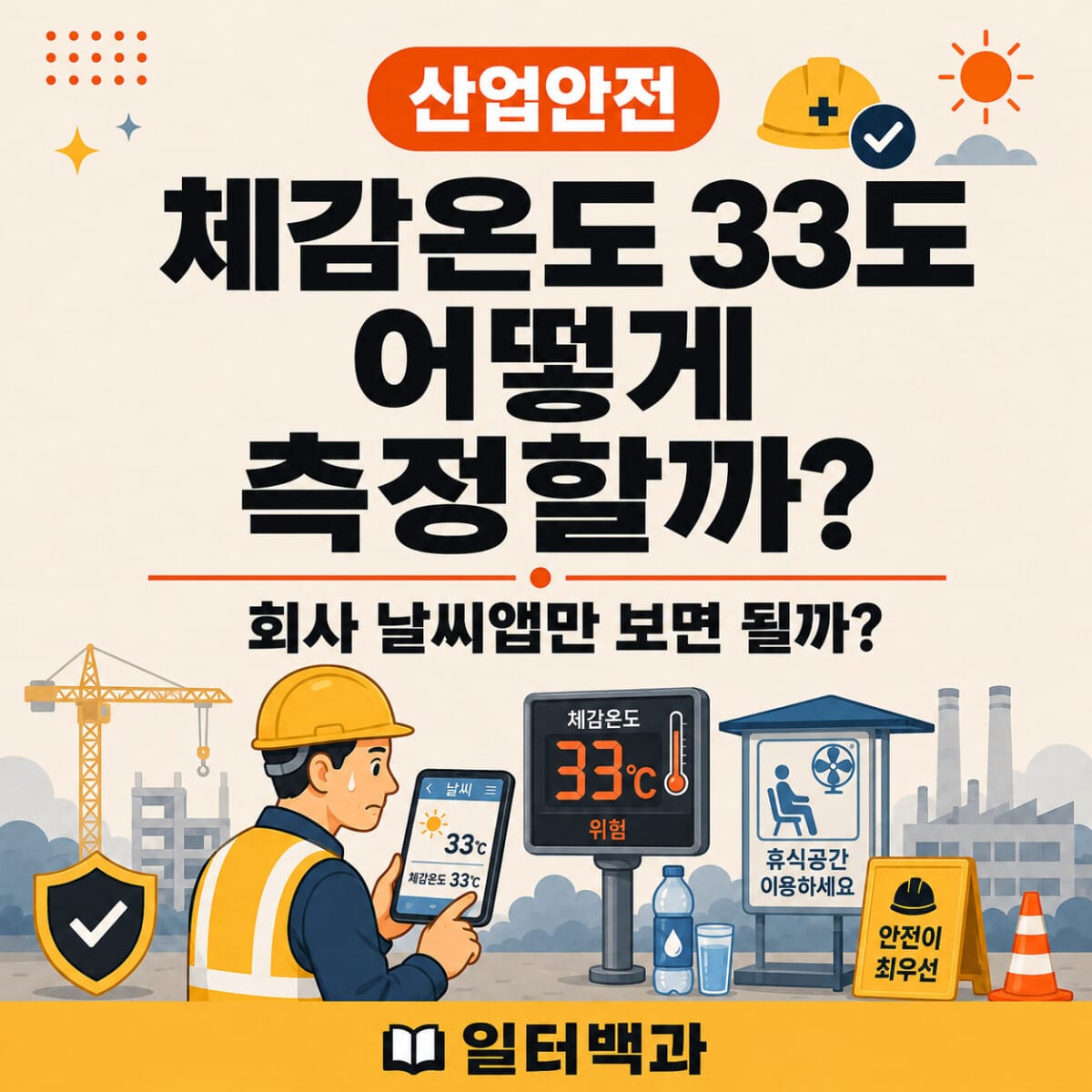 폭염 작업장에서 체감온도 33도를 측정하는 방법과 온습도계 기준