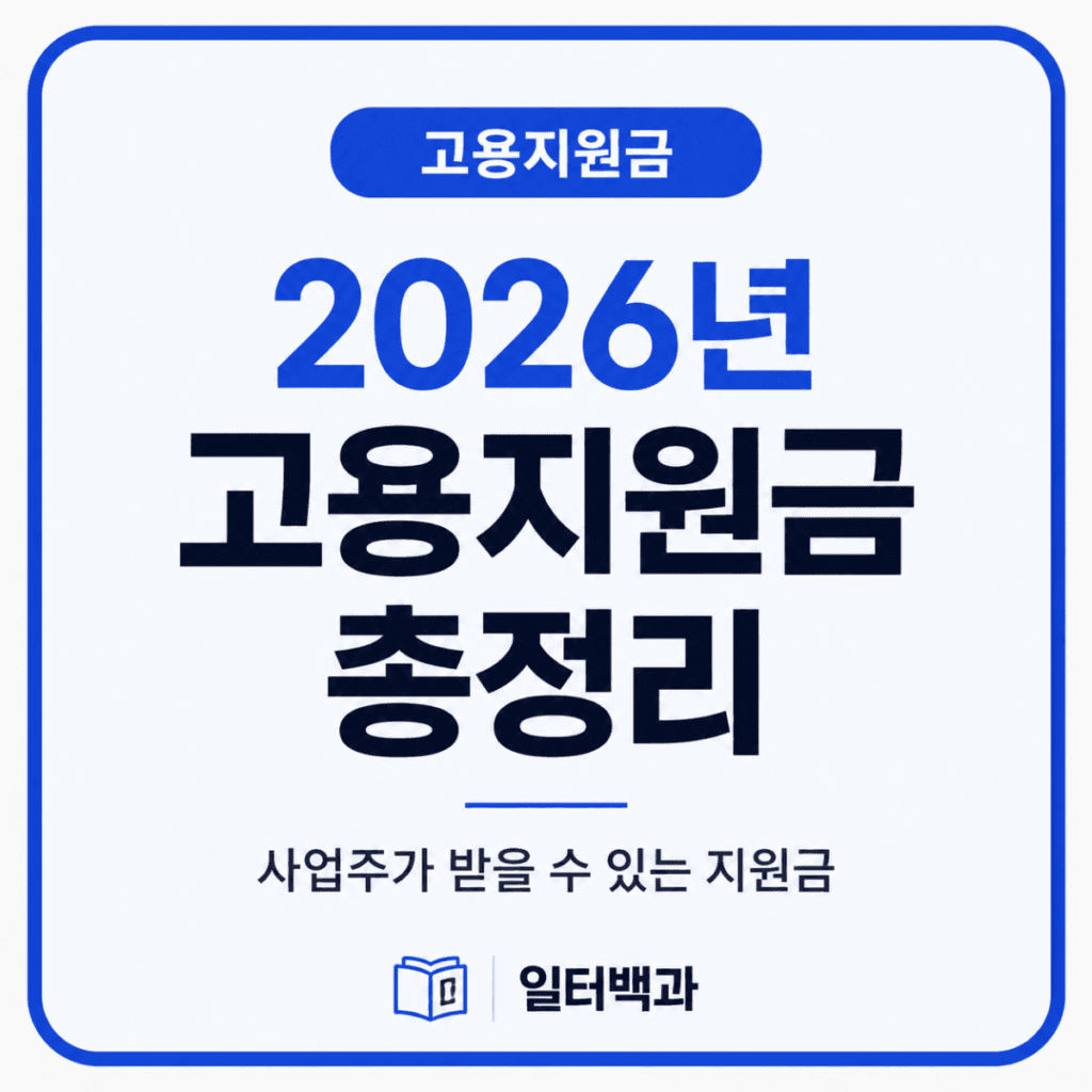 2026년 사업주가 받을 수 있는 주요 고용지원금과 고용장려금 8가지를 정리한 일터백과 썸네일