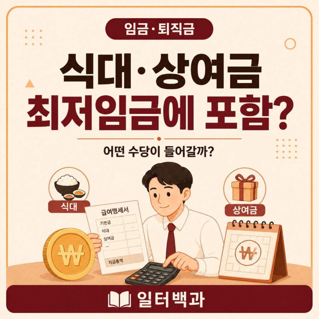 2027년 최저임금 계산에 포함되는 식대와 상여금 산입범위