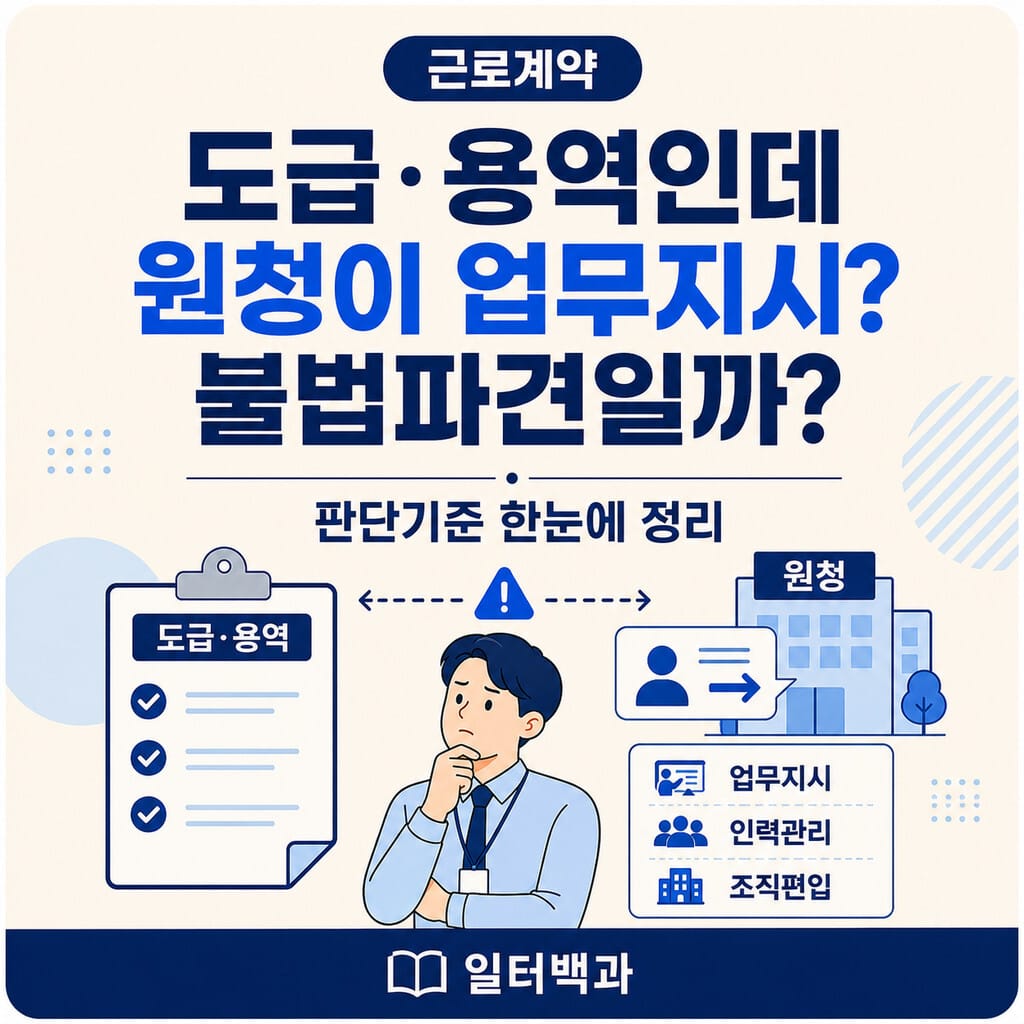 불법파견 판단기준 도급 용역 원청 업무지시