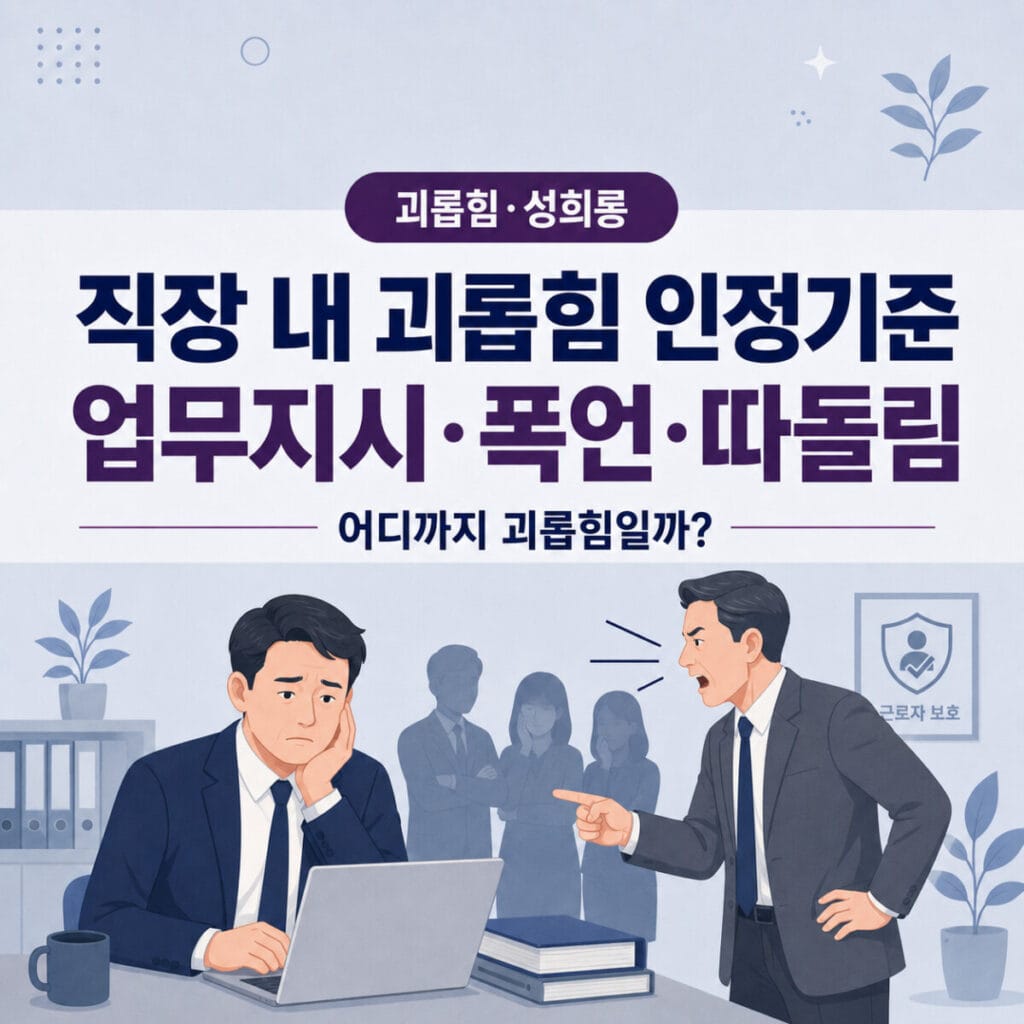 직장 내 괴롭힘 인정기준, 업무지시·폭언·따돌림