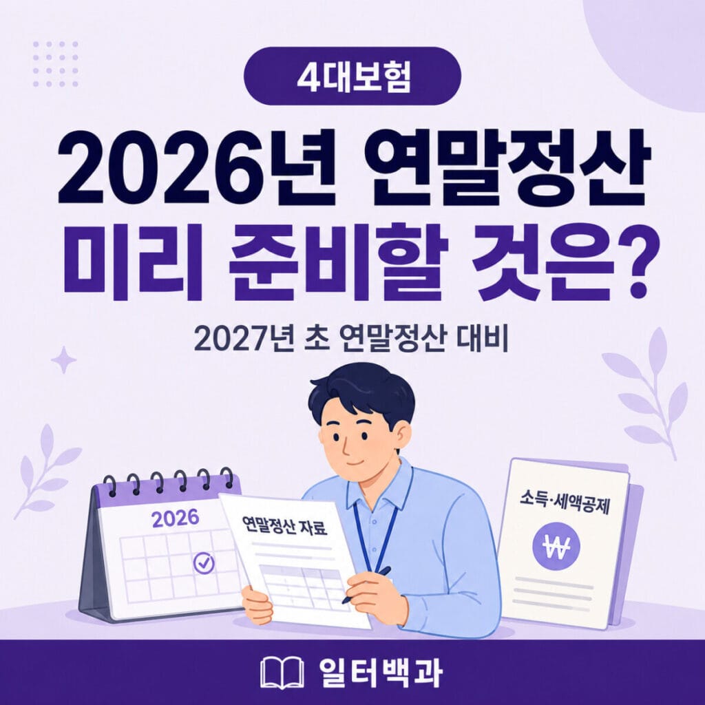 2026년 귀속 연말정산과 2027년 초 준비사항을 설명하는 일터백과 썸네일