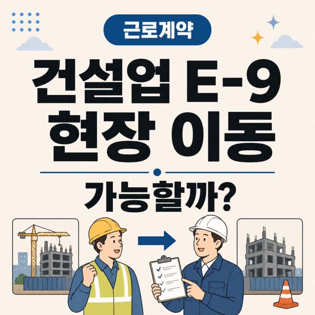 건설업 E-9 외국인근로자의 다른 공사현장 이동과 2026년 변경기준