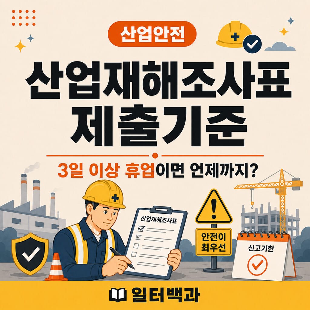 산업재해조사표 제출기준 3일 이상 휴업 1개월 신고