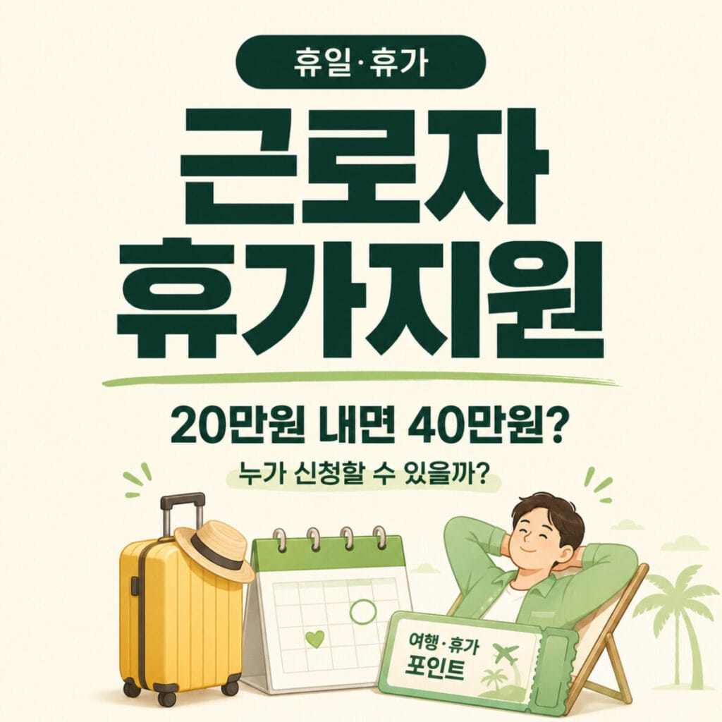 근로자 20만원과 기업·정부 지원금으로 40만원 국내여행 포인트를 사용하는 2026 근로자 휴가지원사업 안내