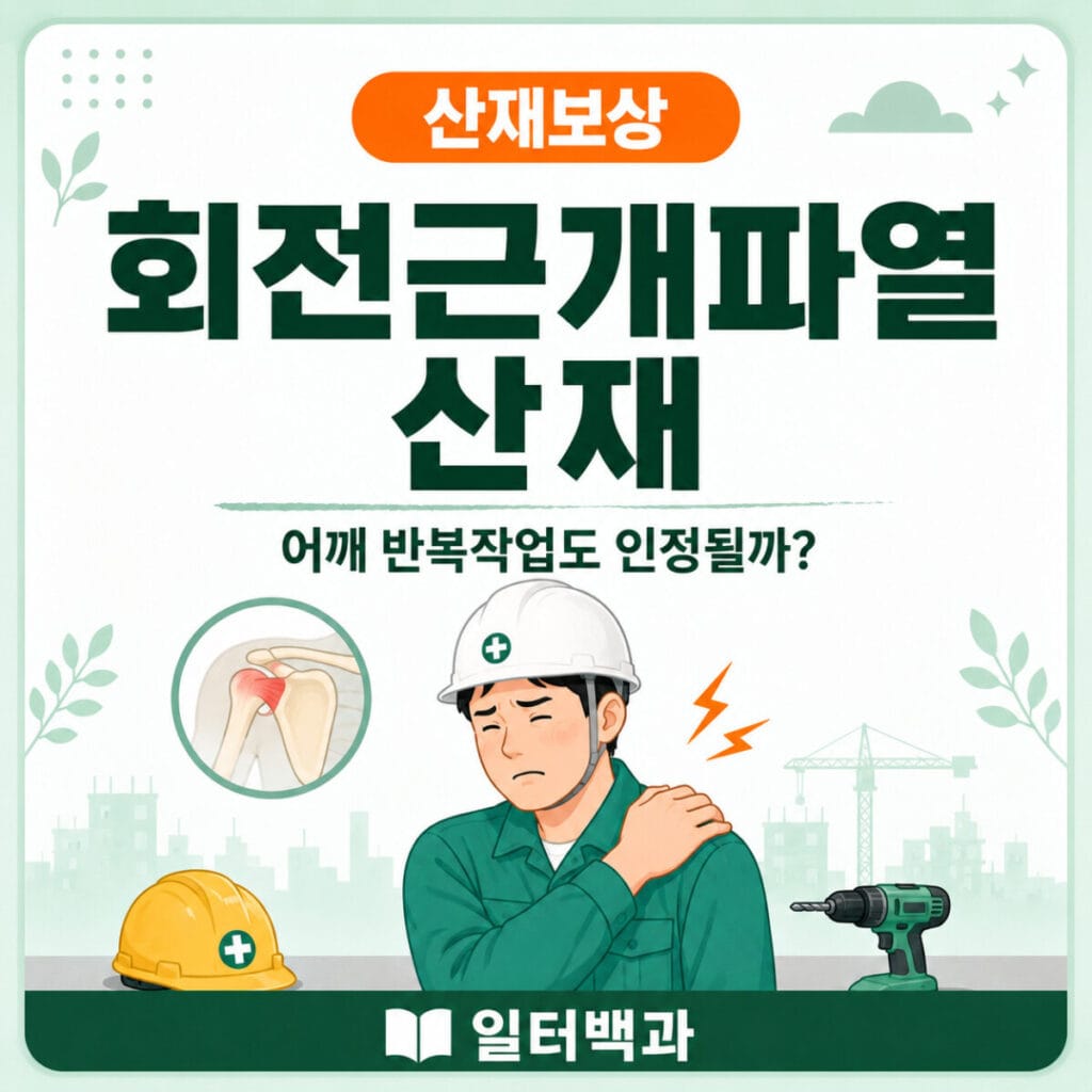 건설근로자의 반복적인 어깨 부담작업과 회전근개파열 산재 인정기준을 설명하는 일터백과 썸네일