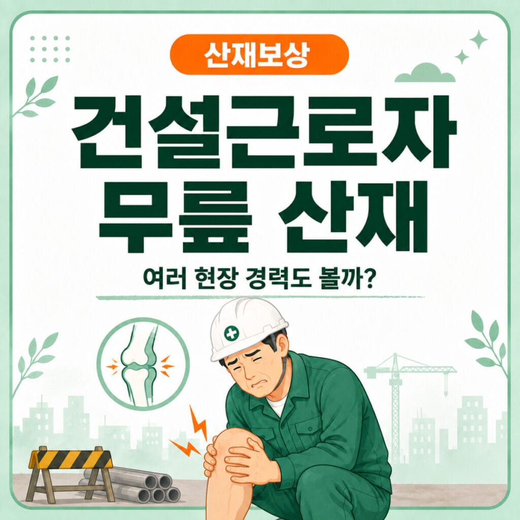 여러 건설현장에서 쪼그려 앉거나 무릎을 꿇고 일한 건설근로자의 무릎 골관절염 산재 인정기준