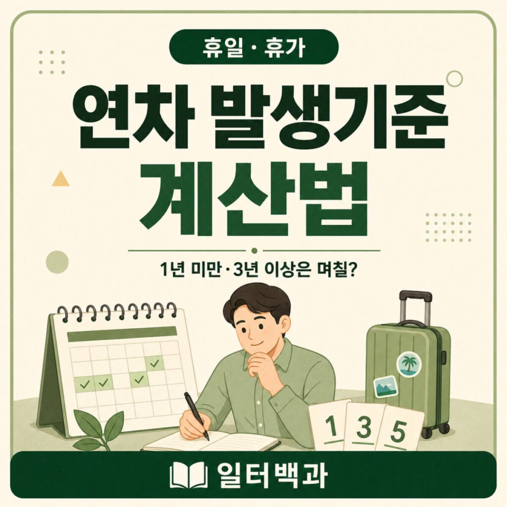 연차 발생기준과 1년 미만 및 3년 이상 계산법 안내