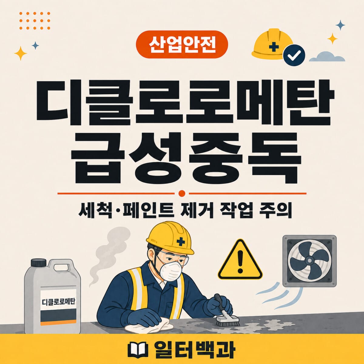 디클로로메탄 세척제와 페인트 제거제 작업 중 급성중독 예방수칙