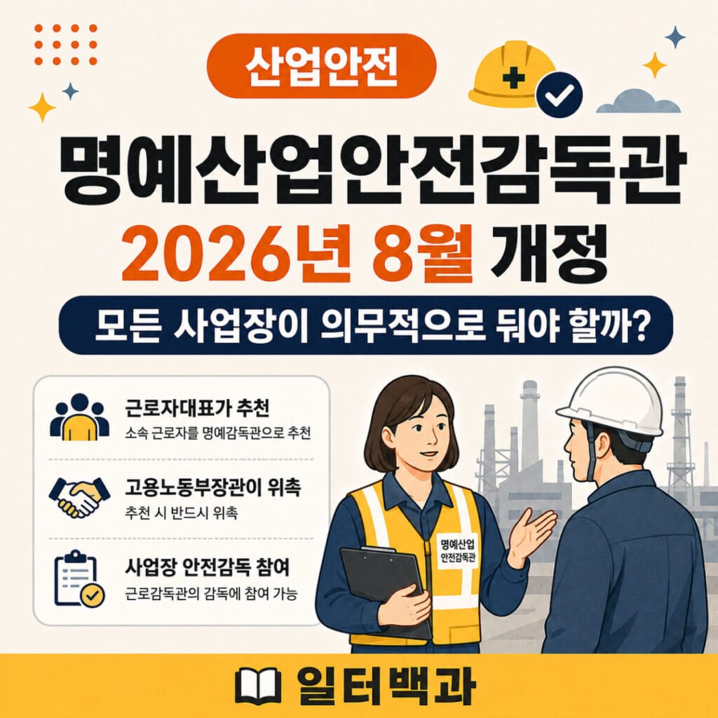 2026년 명예산업안전감독관 제도 개정과 근로자대표 추천 안내