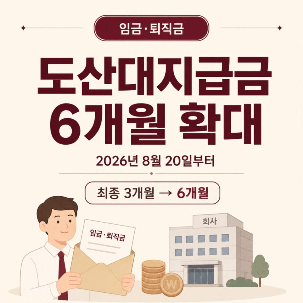 2026년 도산대지급금 6개월 확대 안내
