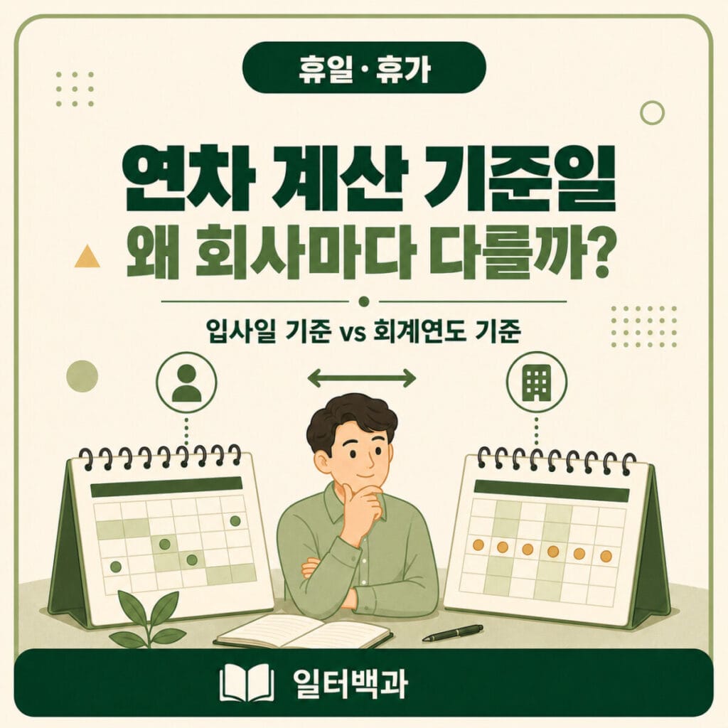 연차 회계연도 기준·입사일 기준 차이와 퇴사 정산법
