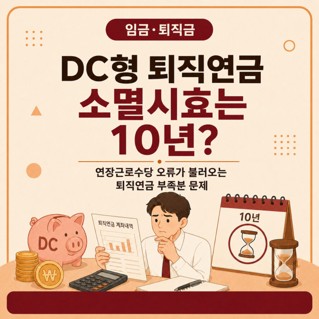 DC형 퇴직연금 소멸시효와 연장근로수당 산정오류에 따른 부담금 부족분 안내