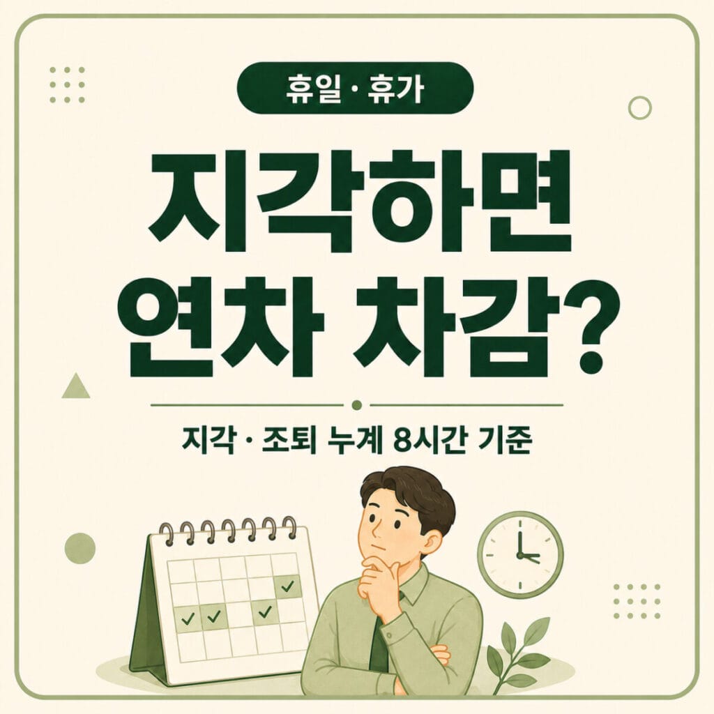 지각 연차 차감과 지각 조퇴 누계 8시간 기준