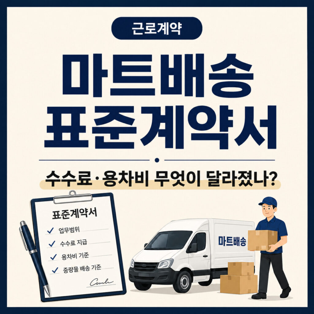 마트배송 표준계약서 수수료 업무범위 용차비 기준