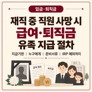직원 사망 시 급여와 퇴직금의 유족 지급기한 및 수령권자 확인 절차
