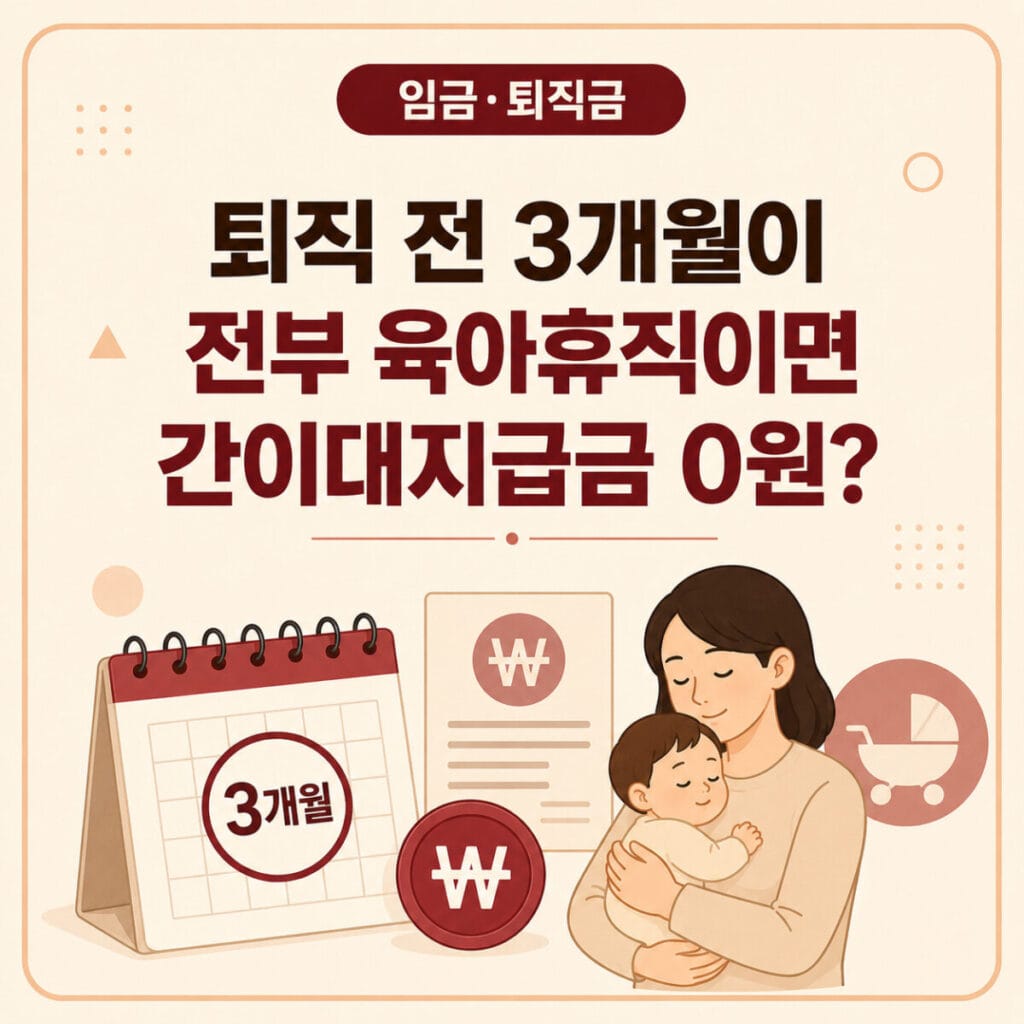 육아휴직 중 퇴직 시 간이대지급금 최종 3개월 체불임금 산정 기준